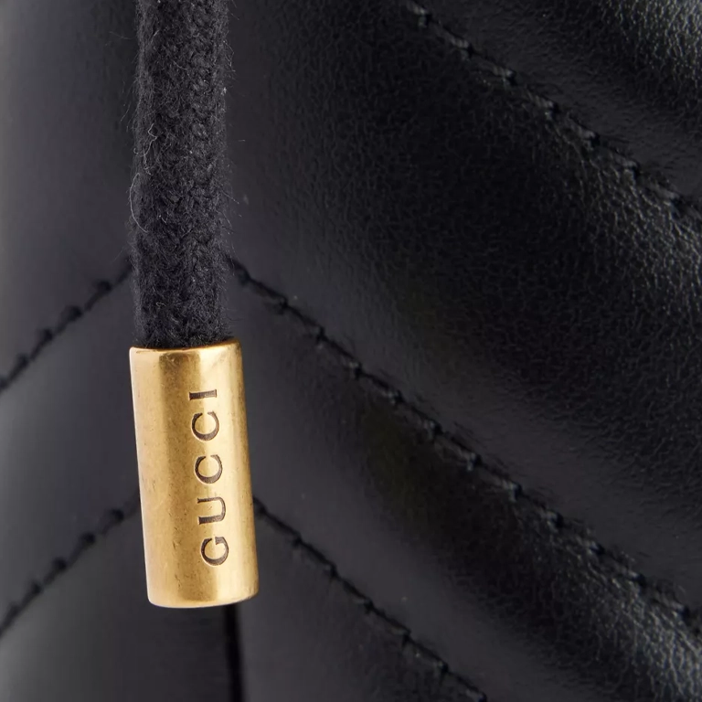 Gucci GG Marmont Leather Bucket Bag close
