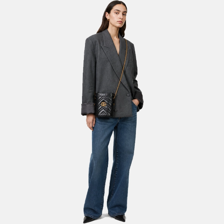 Gucci GG Marmont Leather Bucket Bag model