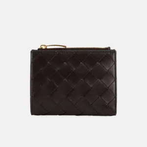 Intrecciato Compact Leather Wallet front