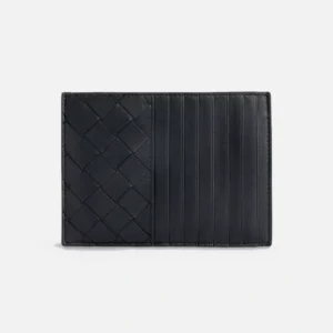 Intrecciato leather card holder front