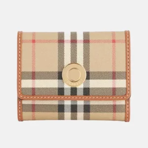 Lancaster Check-Print Faux-Leather Wallet front