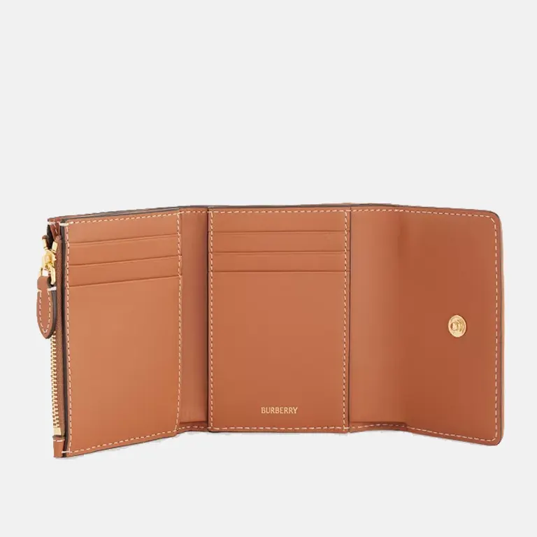 Lancaster Check-Print Faux-Leather Wallet open