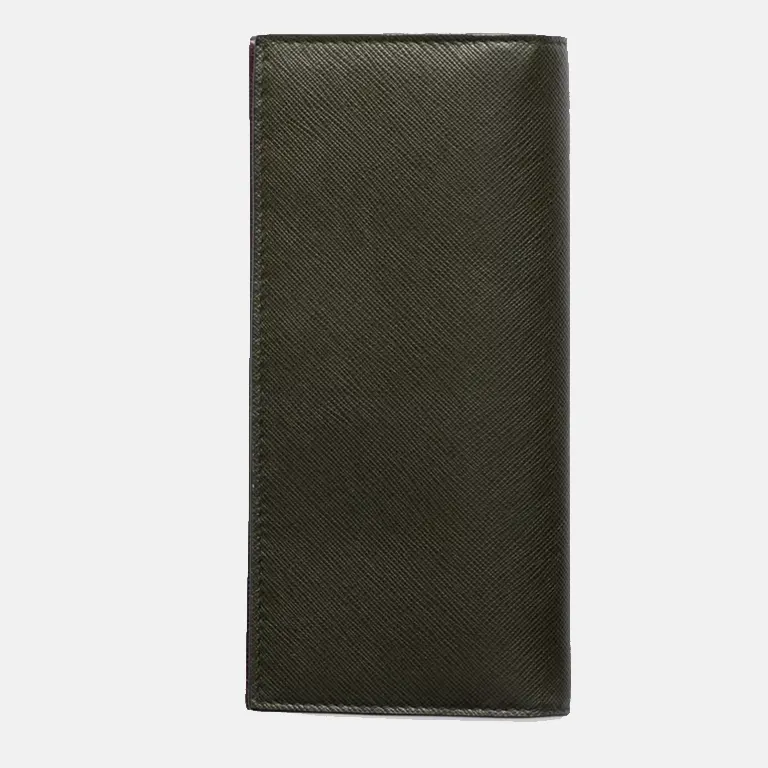 Logo-Embellished Saffiano-Leather Wallet back