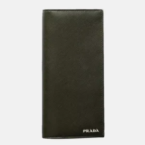 Logo-Embellished Saffiano-Leather Wallet front