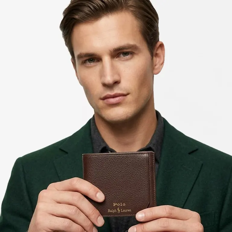 Logo-Embossed Leather Billfold Wallet model