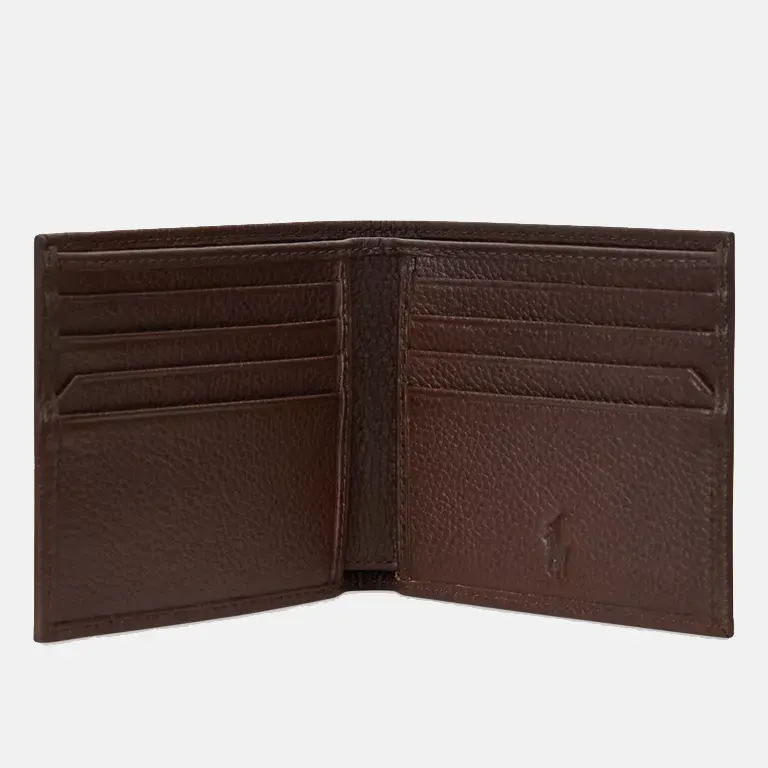 Embossed Brown Leather Wallet - Image 3