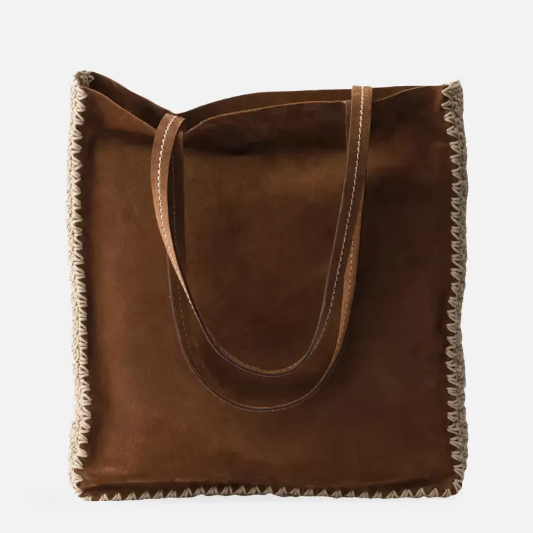 logo-print-brown-suede-crochet-tote-bag