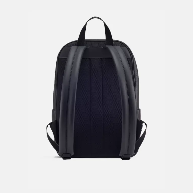 Logo-embossed leather backpack back
