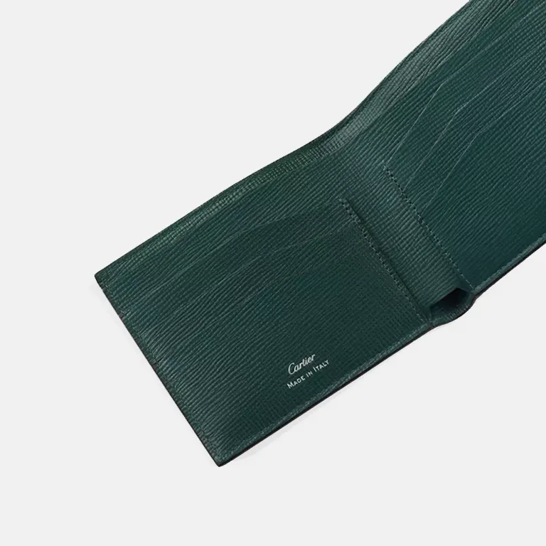 Losange leather wallet open
