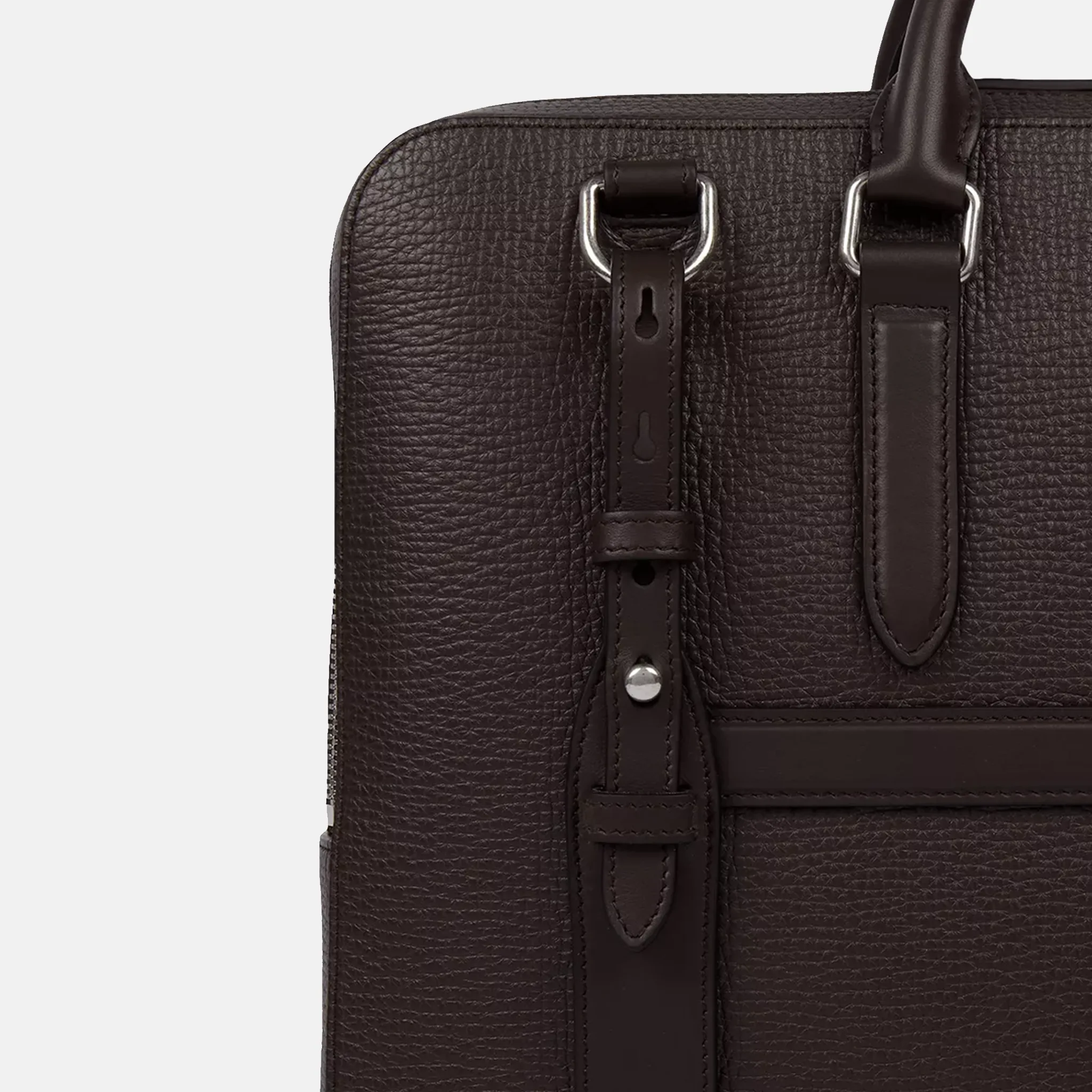 Ludlow Large Leather Briefcase handle