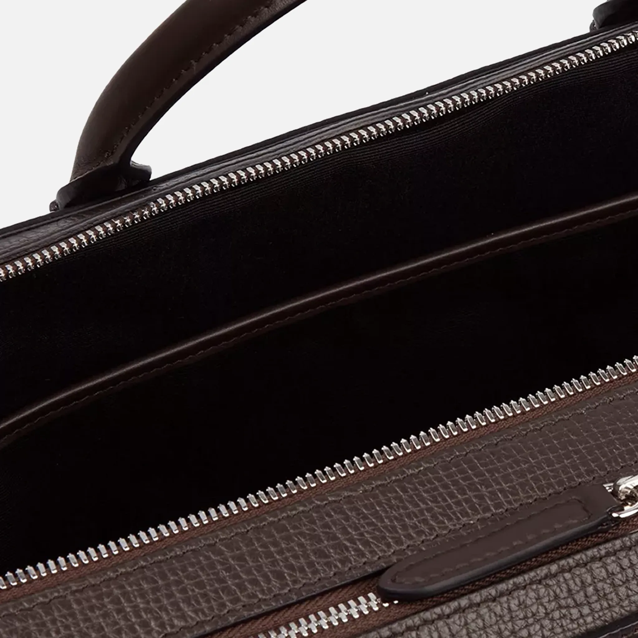 Ludlow Large Leather Briefcase zipper