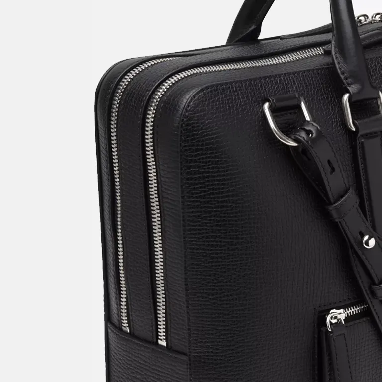 Ludlow Large grained-leather briefcase zip
