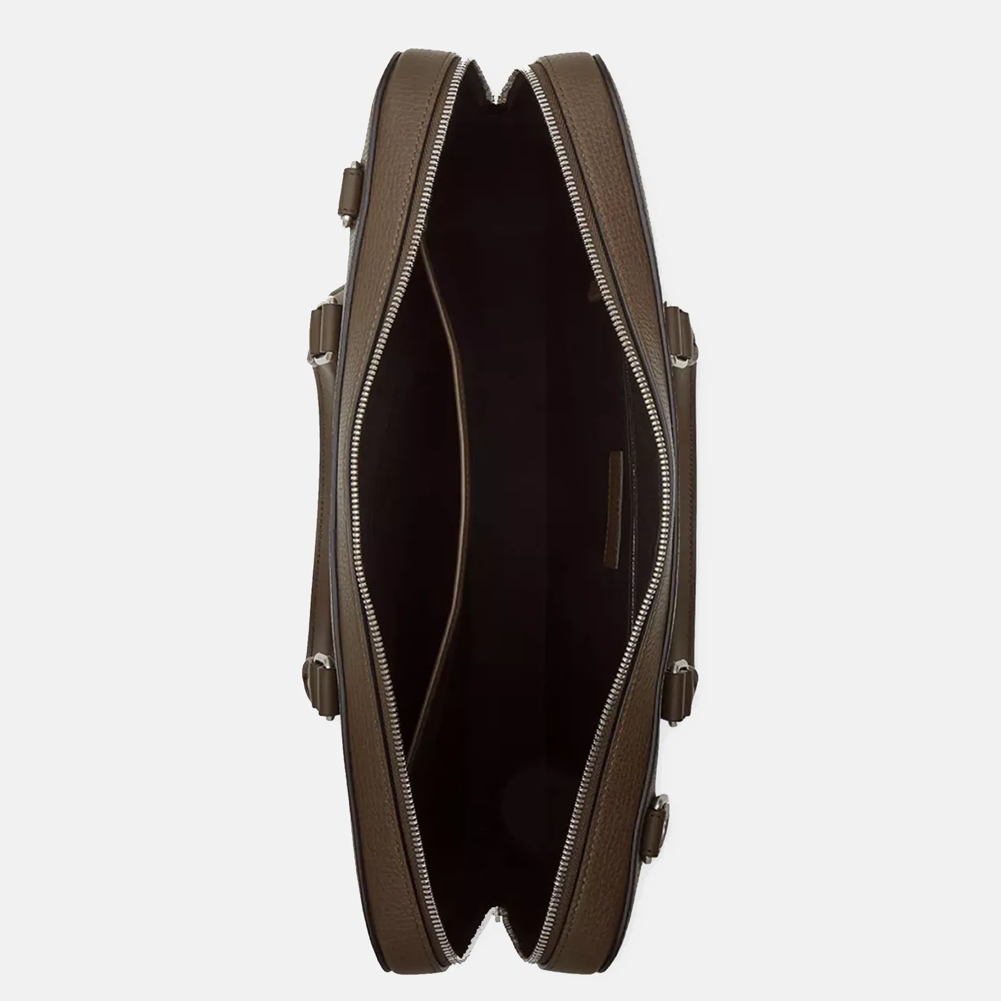 Ludlow Slim Leather Briefcase open