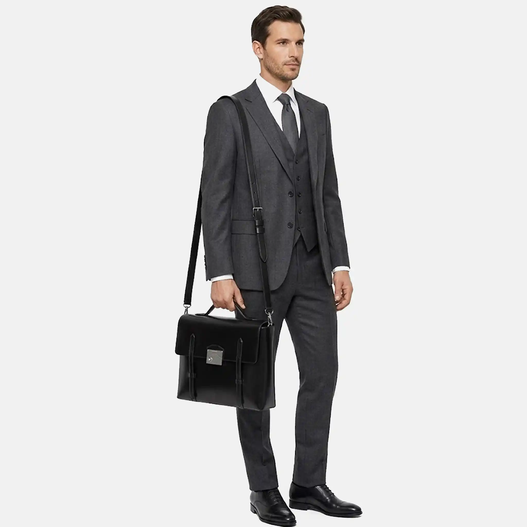 Meisterstück logo-plaque leather briefcase model