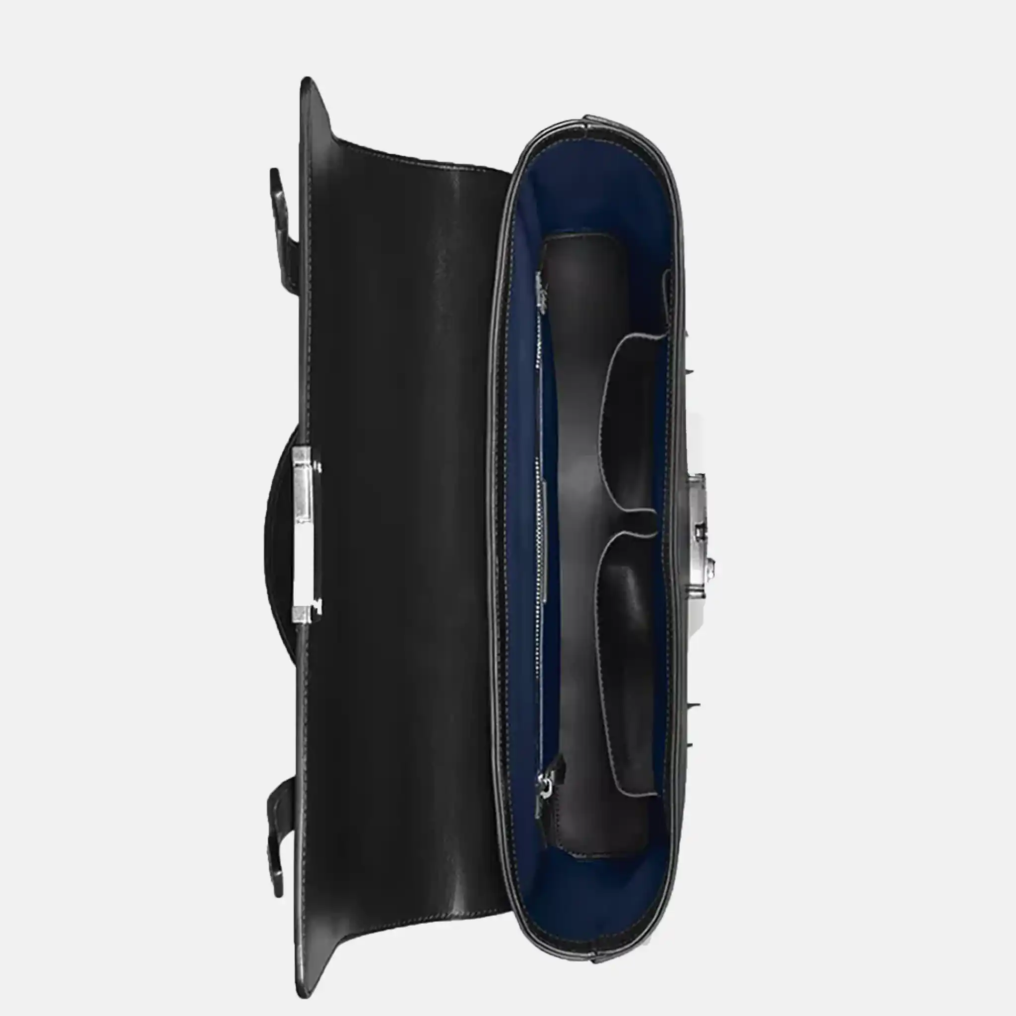 Meisterstück logo-plaque leather briefcase open