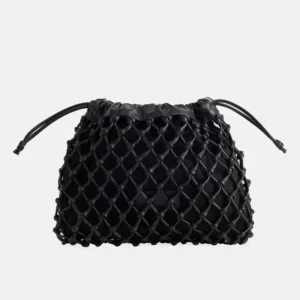 Morgan Leather Macrame Pouch front