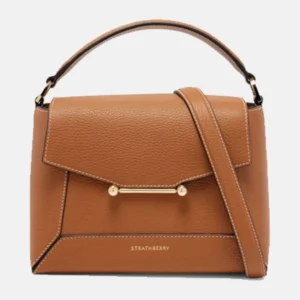 Mosaic leather top-handle bag front