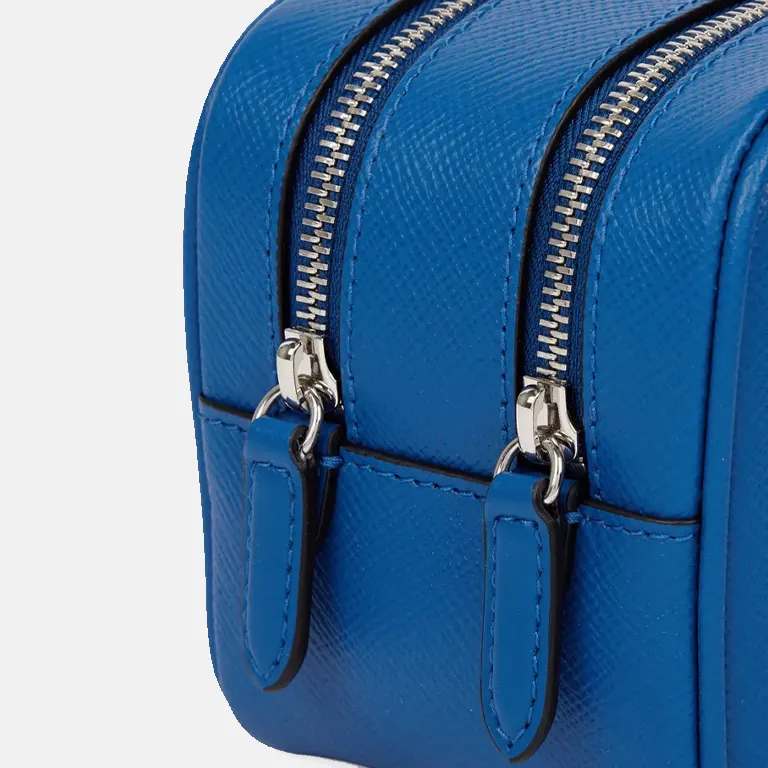 Panama Double Leather Washbag zipper