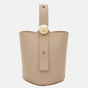 Pebble mini leather bucket bag front