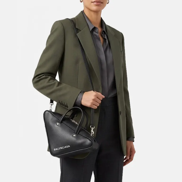 Pre-Loved Balenciaga Triangle Leather Duffle Bag model