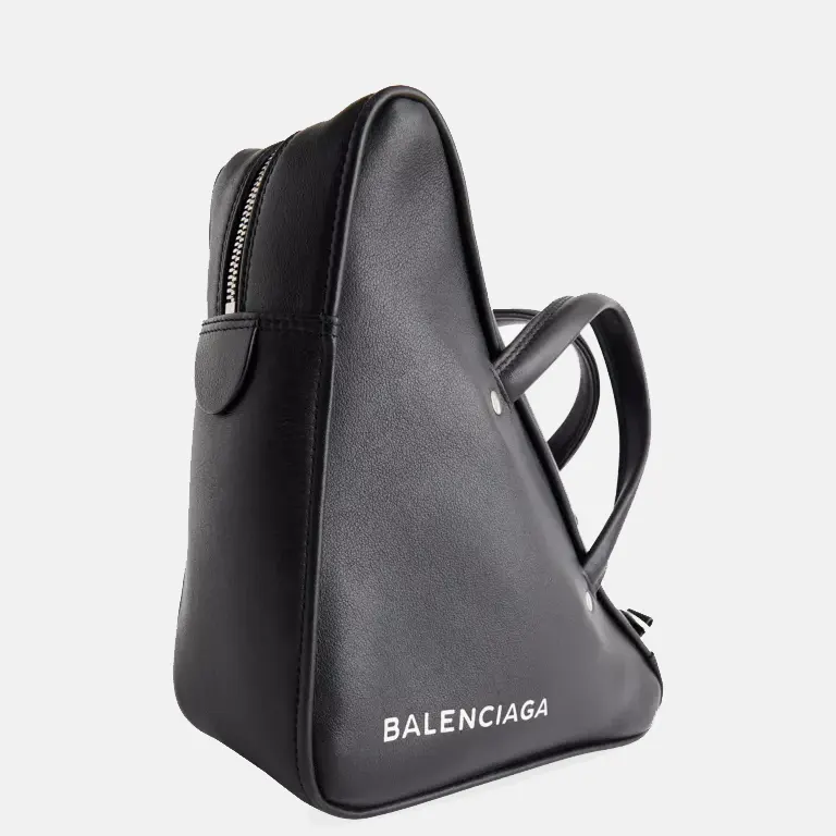 Pre-Loved Balenciaga Triangle Leather Duffle Bag side