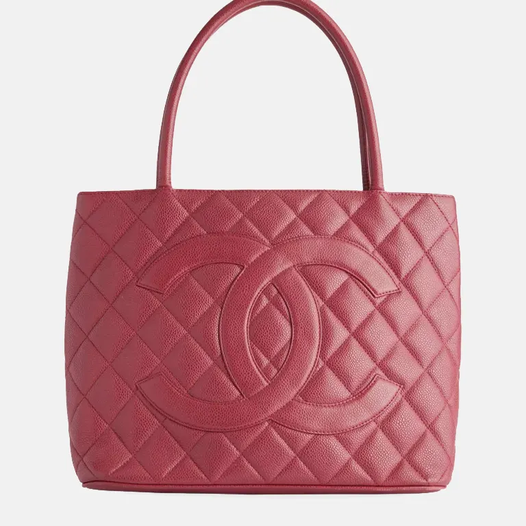 chanel-medallion-red-leather-tote-bag