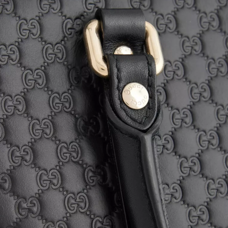 Pre-Loved Gucci Micro GG Canvas Tote Bag handle