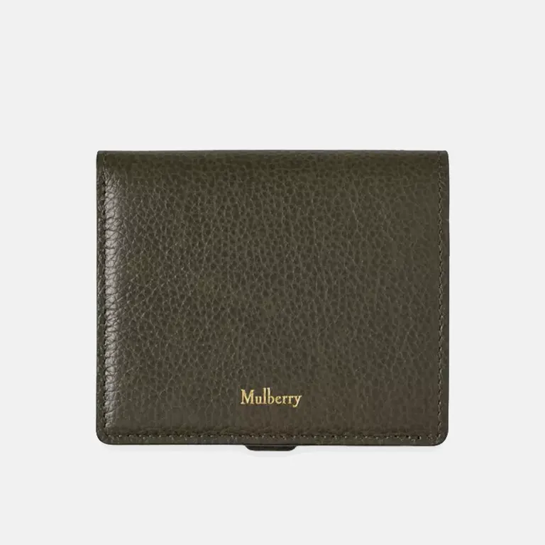 Roxanne Square Leather Wallet green back