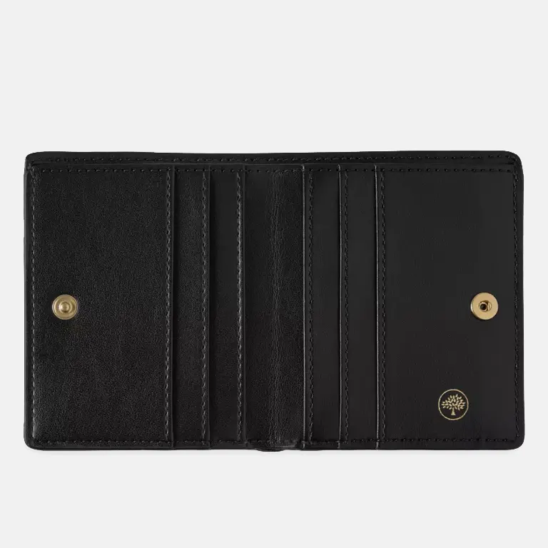 Roxanne Square Leather Wallet green open