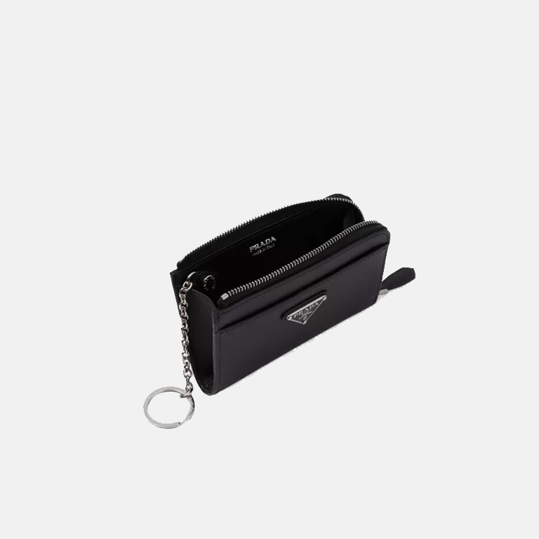 Saffiano Leather Keychain open
