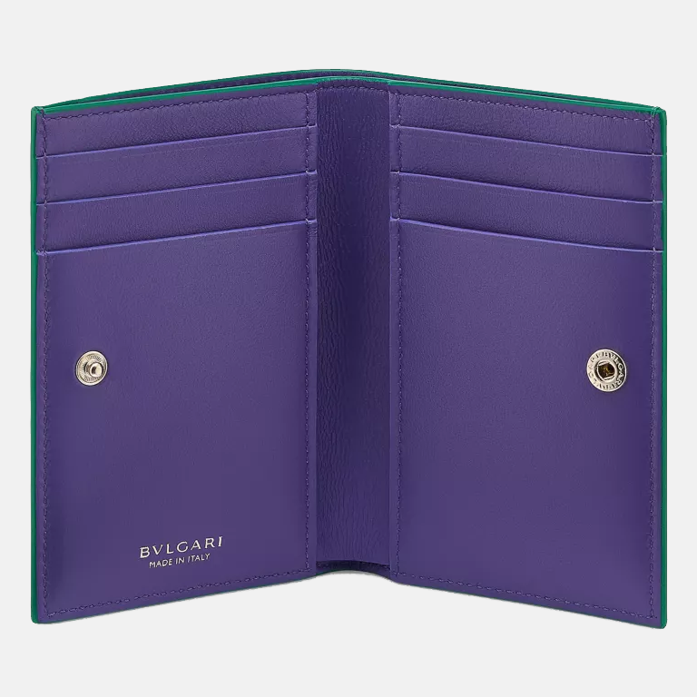 Serpenti Forever Folded Leather Card Holder open