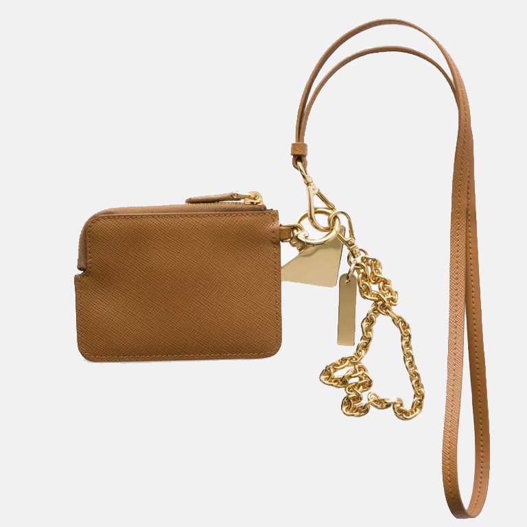 Shoulder Strap Saffiano Leather Card Holder back