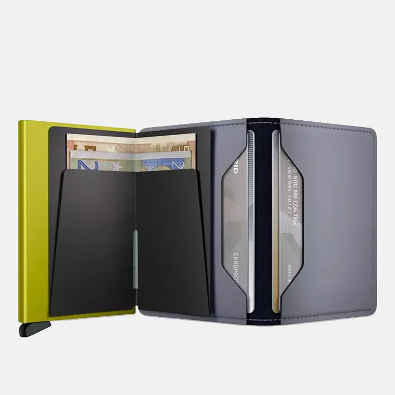 Slimwallet Matte Leather Wallet open