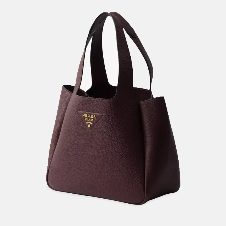 Small Leather Tote Bag red back