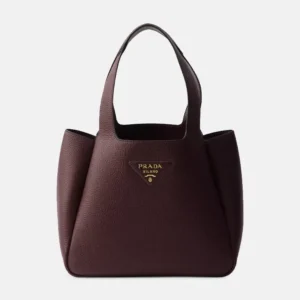 Small Leather Tote Bag red front