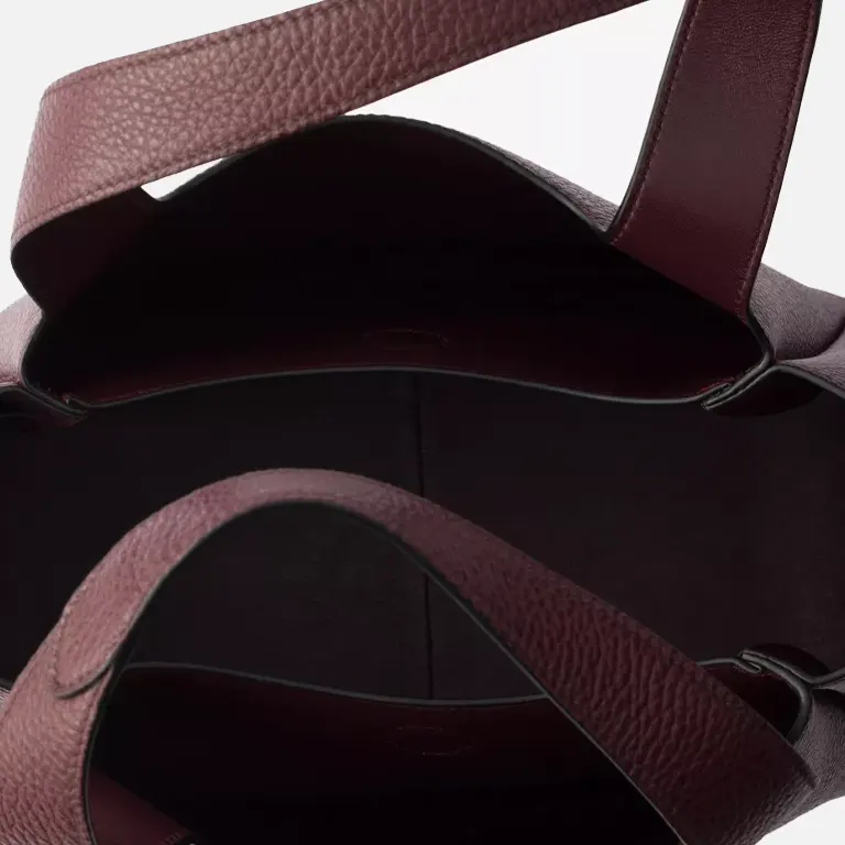 Small Burgundy Leather Tote Bag - Image 4