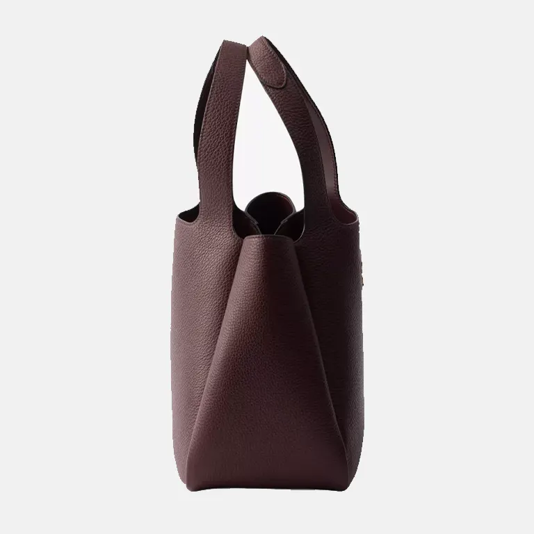 Small Leather Tote Bag red side