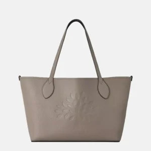 Small Tree Leather Tote Bag cream front