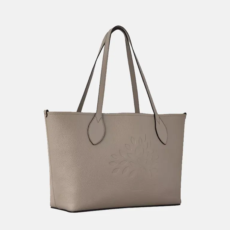 Small Tree Leather Tote Bag cream side