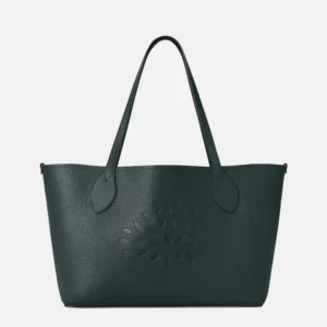 Small Tree Leather Tote Bag green front