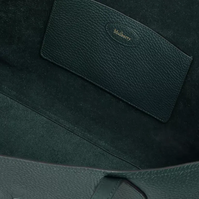 Small Tree Leather Tote Bag green oepn