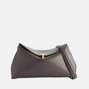 T-Lock Mini Leather Clutch Bag front