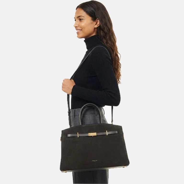 The Midi Hudson Leather Top-Handle Bag model