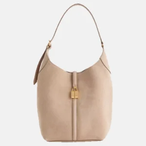 The Siena Suede Bucket Bag front