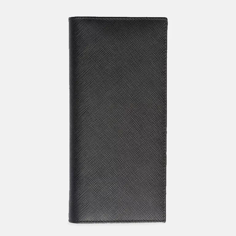 Triangle-Logo Saffiano Leather Wallet back