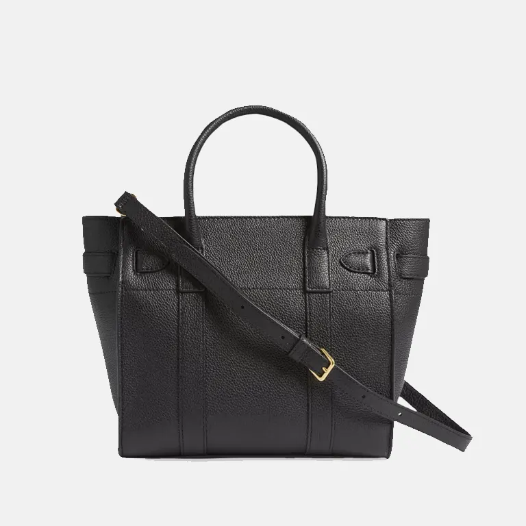 Zipped Bayswater Mini Grained-Leather Tote Bag back