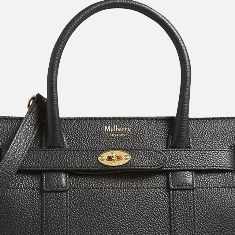 Zipped Bayswater Mini Grained-Leather Tote Bag close