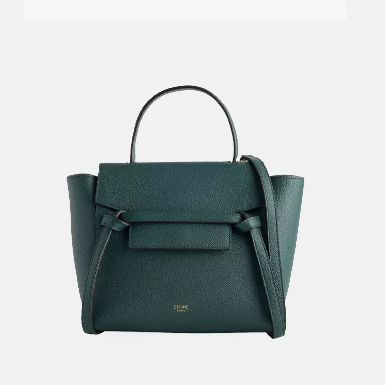 celine-nano-green-leather-belt-bag