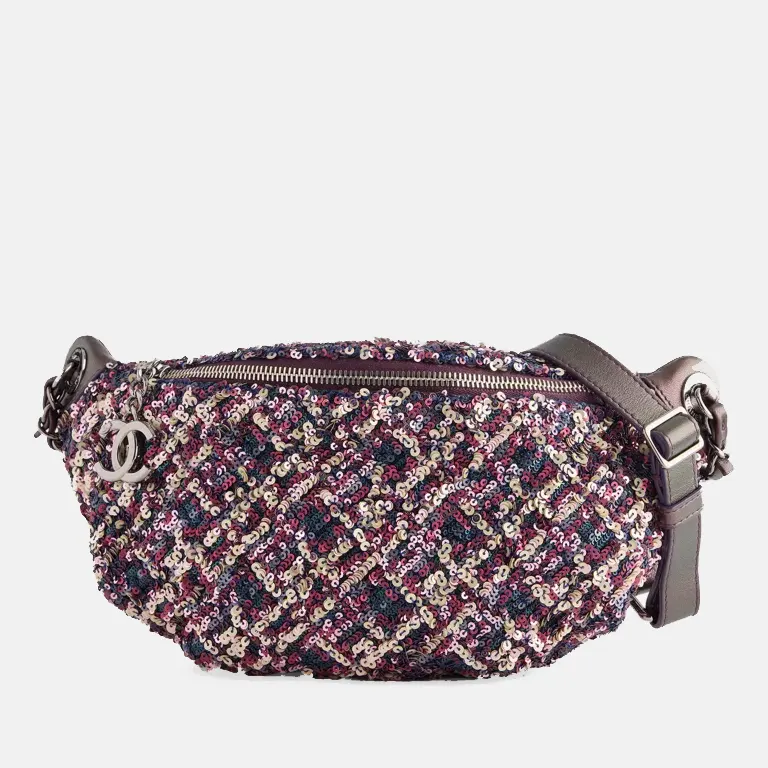 chanel-pre-loved-sequin-purple-belt-bag