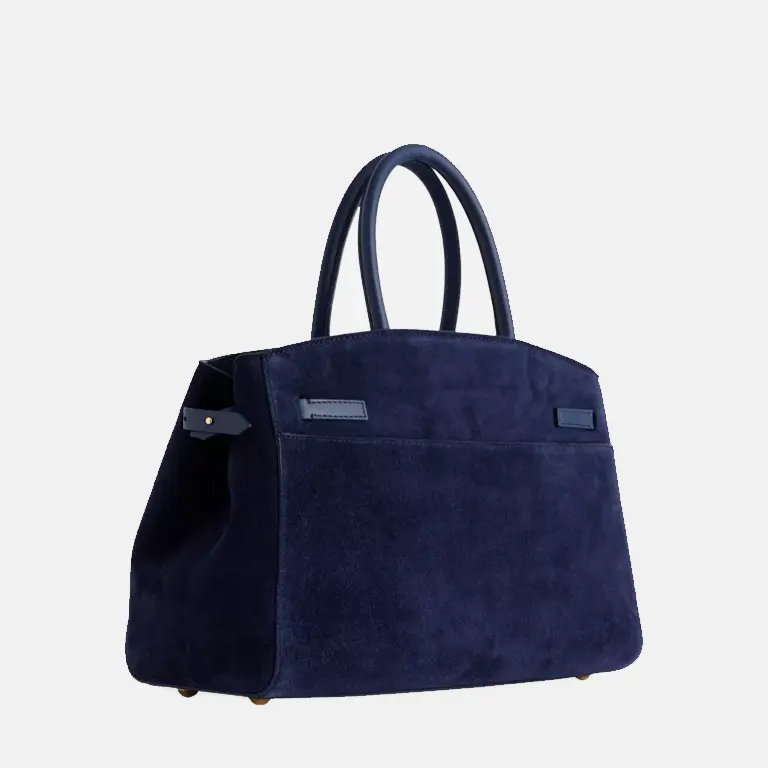 The Midi Hudson Suede Top-Handle Bag back